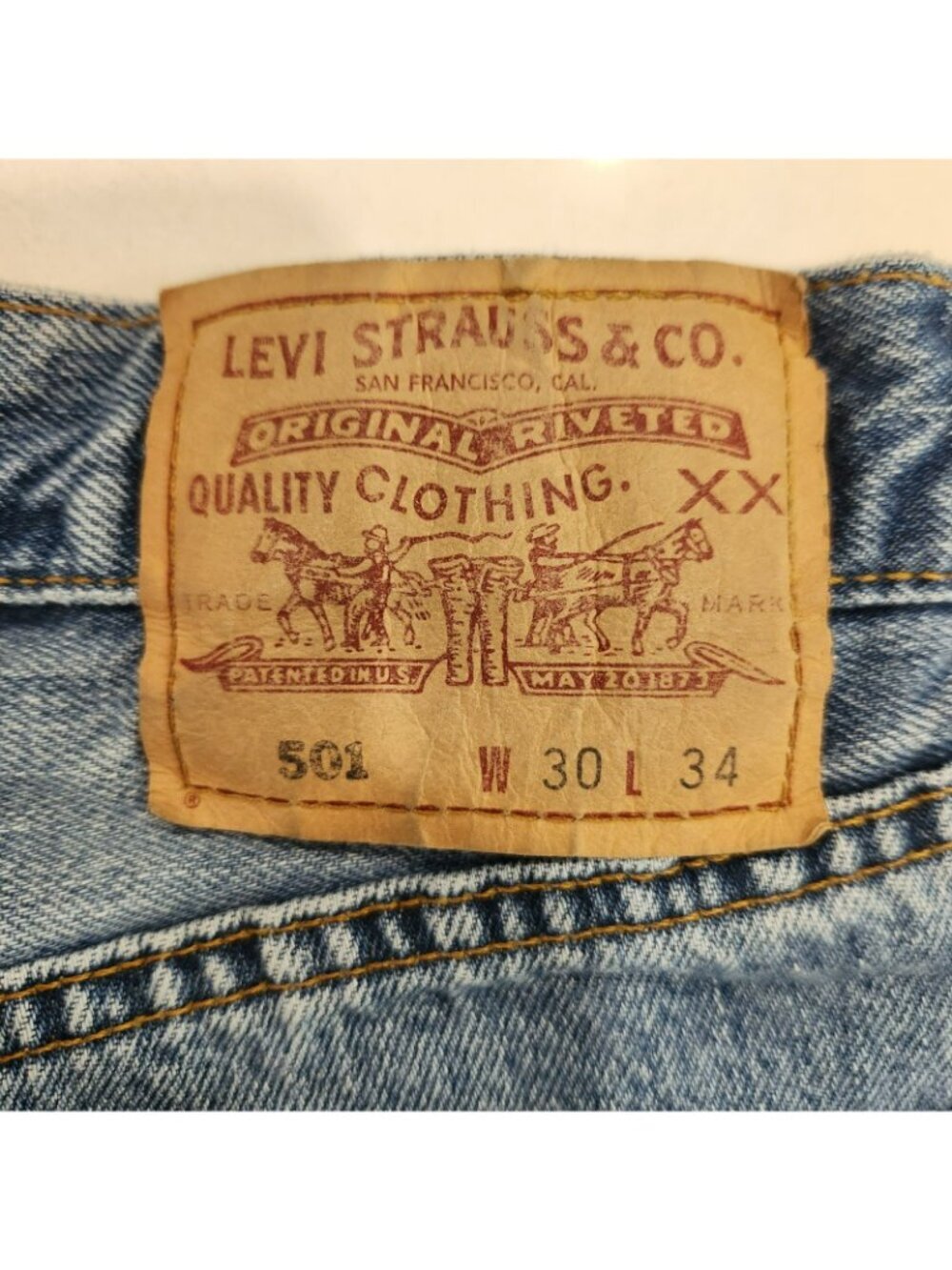 Vintage 90s Levi's 501xx Jeans Men's 30x34 Made In Canada Blue Straight Leg 1993 - Picture 6 of 14